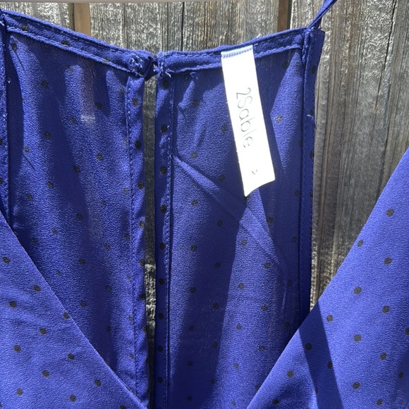 Able Blue Asymmetrical Ruffled Halter Sundress - Picture 2 of 6